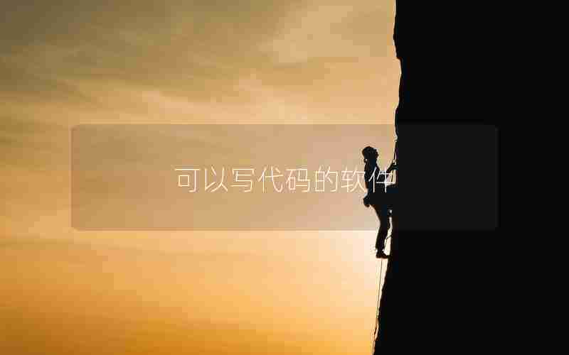 可以写代码的软件 可以写代码的软件