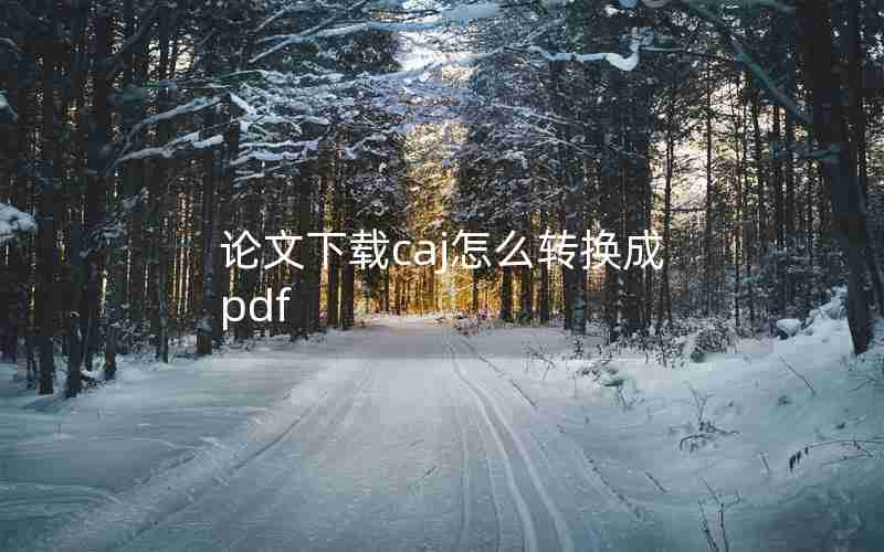 论文下载caj怎么转换成pdf
