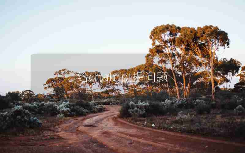 给chatgpt提问题 给chatgpt提问题