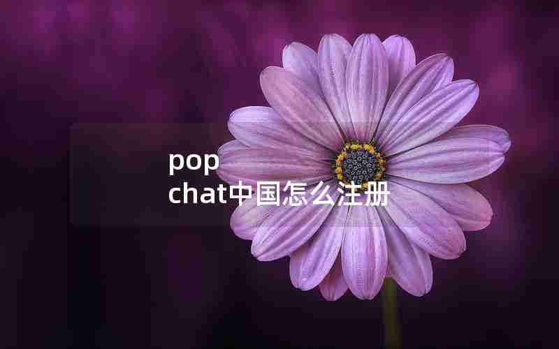 pop chat中国怎么注册 pop chat中国怎么注册