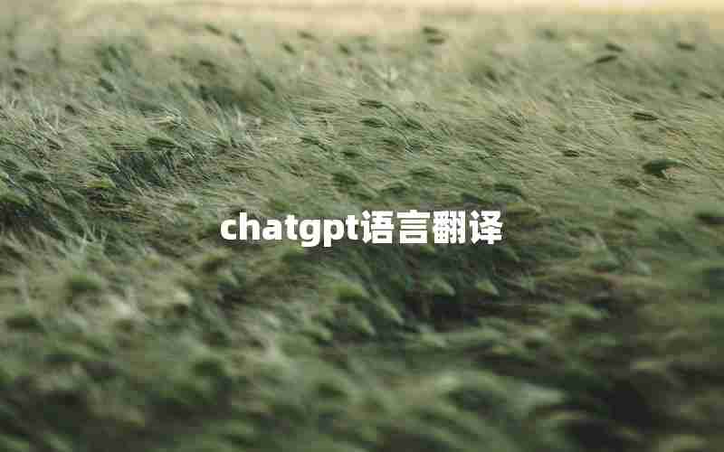 chatgpt语言翻译 chatgpt语言翻译