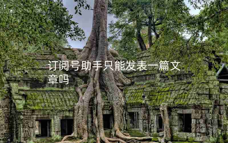 订阅号助手只能发表一篇文章吗