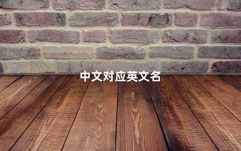 中文对应英文名