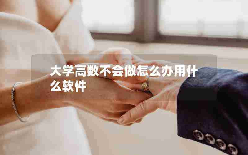 大学高数不会做怎么办用什么软件