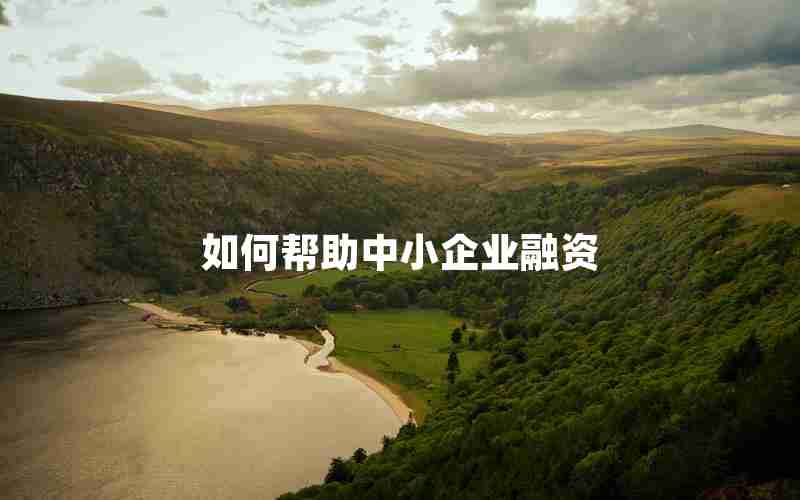 如何帮助中小企业融资
