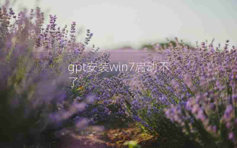 gpt安装win7启动不了 gpt安装win7启动不了