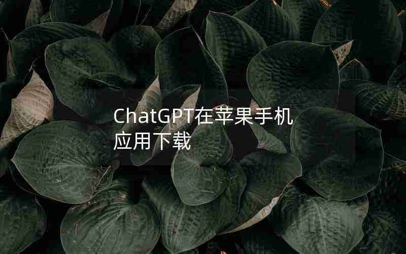 ChatGPT在苹果手机应用下载