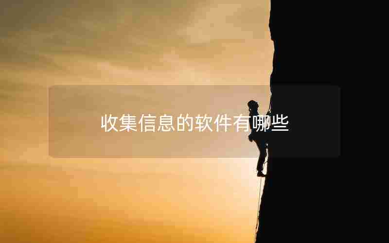收集信息的软件有哪些