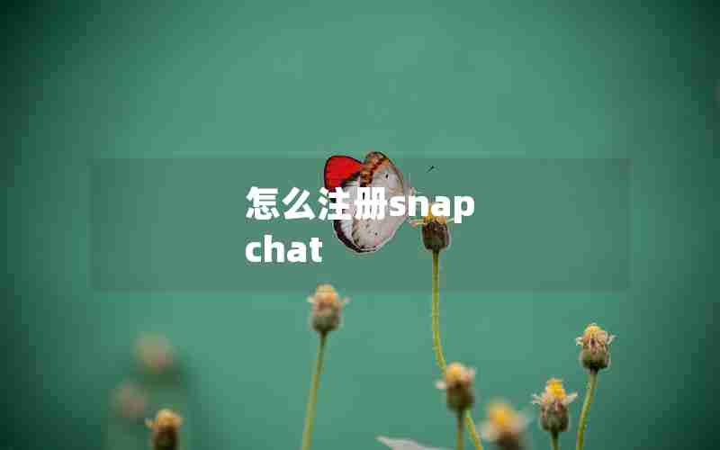 怎么注册snap chat 怎么注册snap chat
