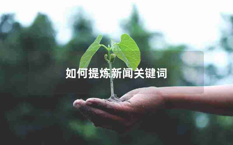 如何提炼新闻关键词