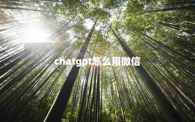 chatgpt怎么用微信 chatgpt怎么用微信