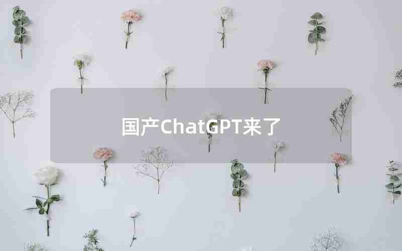 国产ChatGPT来了