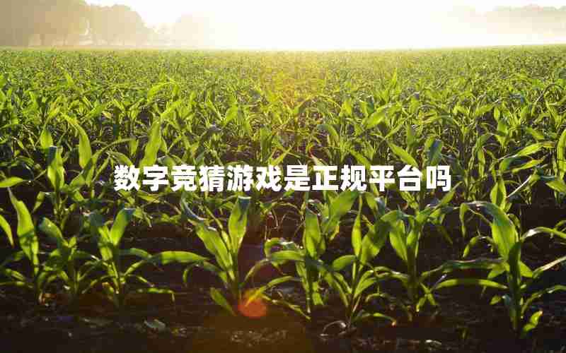 数字竞猜游戏是正规平台吗 数字竞猜游戏是正规平台吗