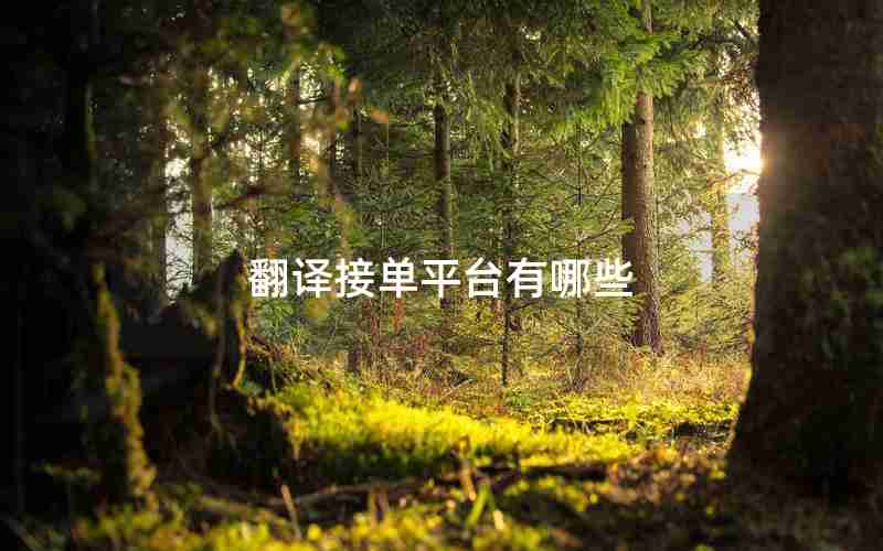 翻译接单平台有哪些 翻译接单平台有哪些