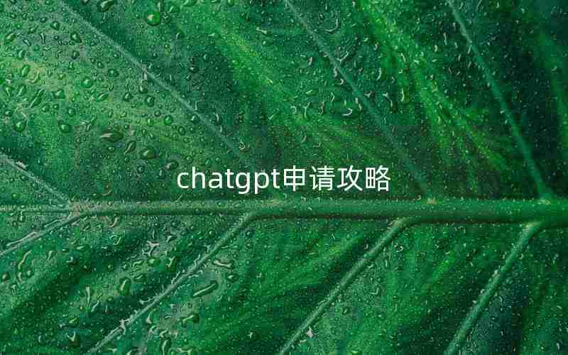 chatgpt申请攻略 chatgpt申请攻略