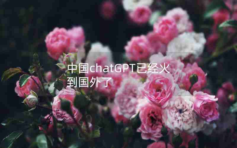 中国chatGPT已经火到国外了 中国chatGPT已经火到国外了