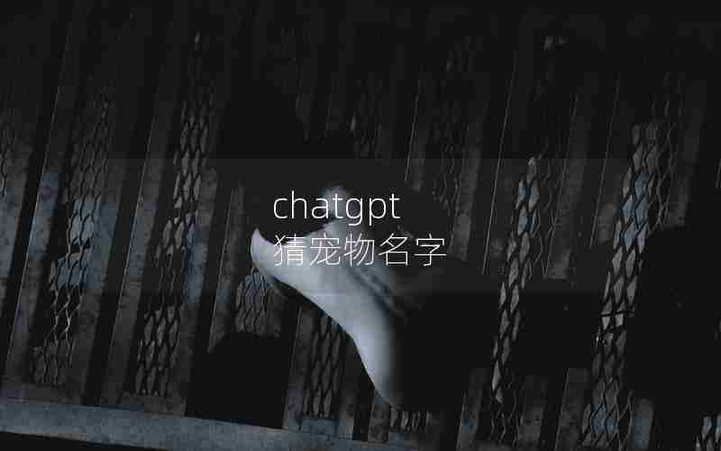 chatgpt 猜宠物名字 chatgpt 猜宠物名字